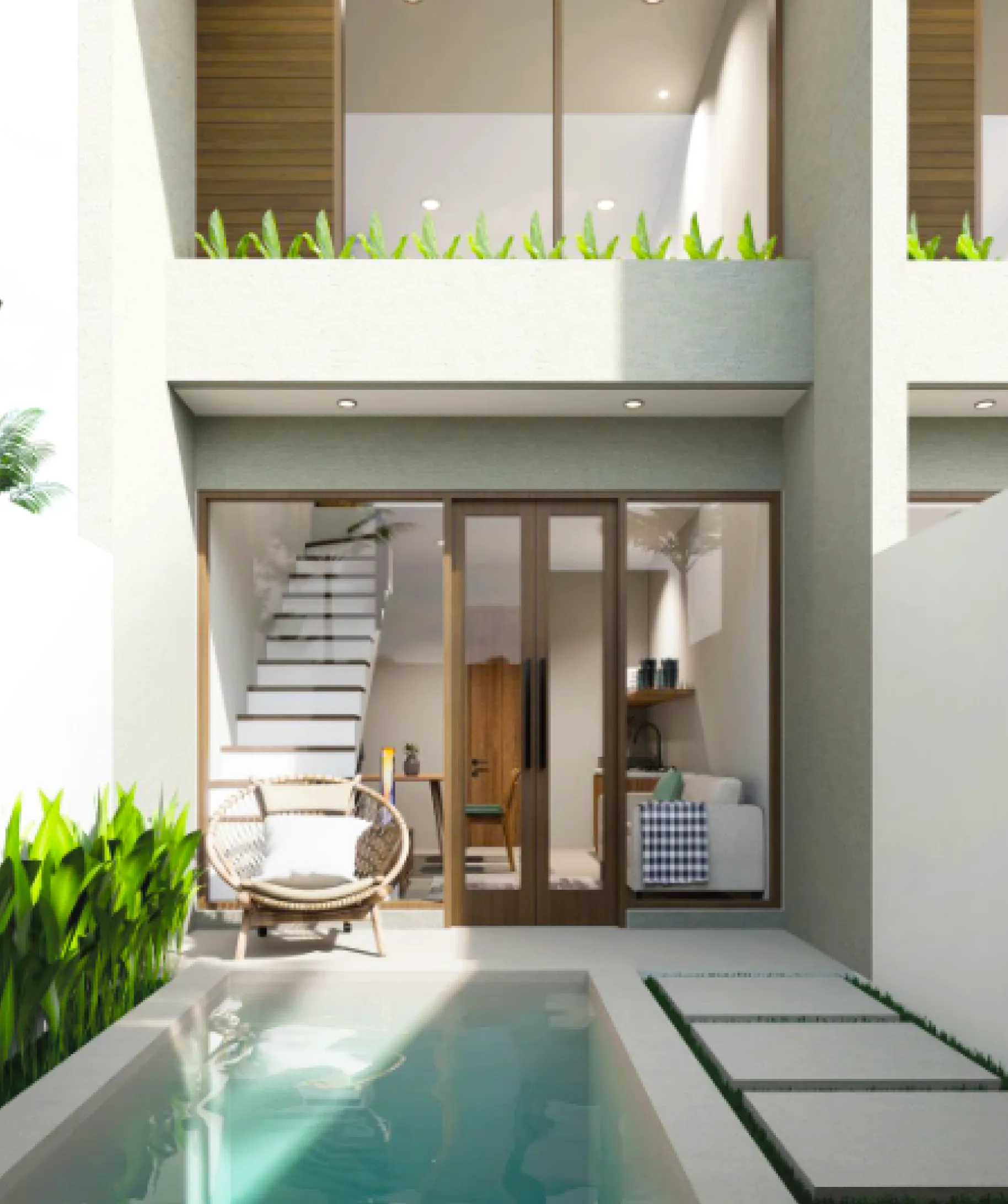 Villa exterior with pool