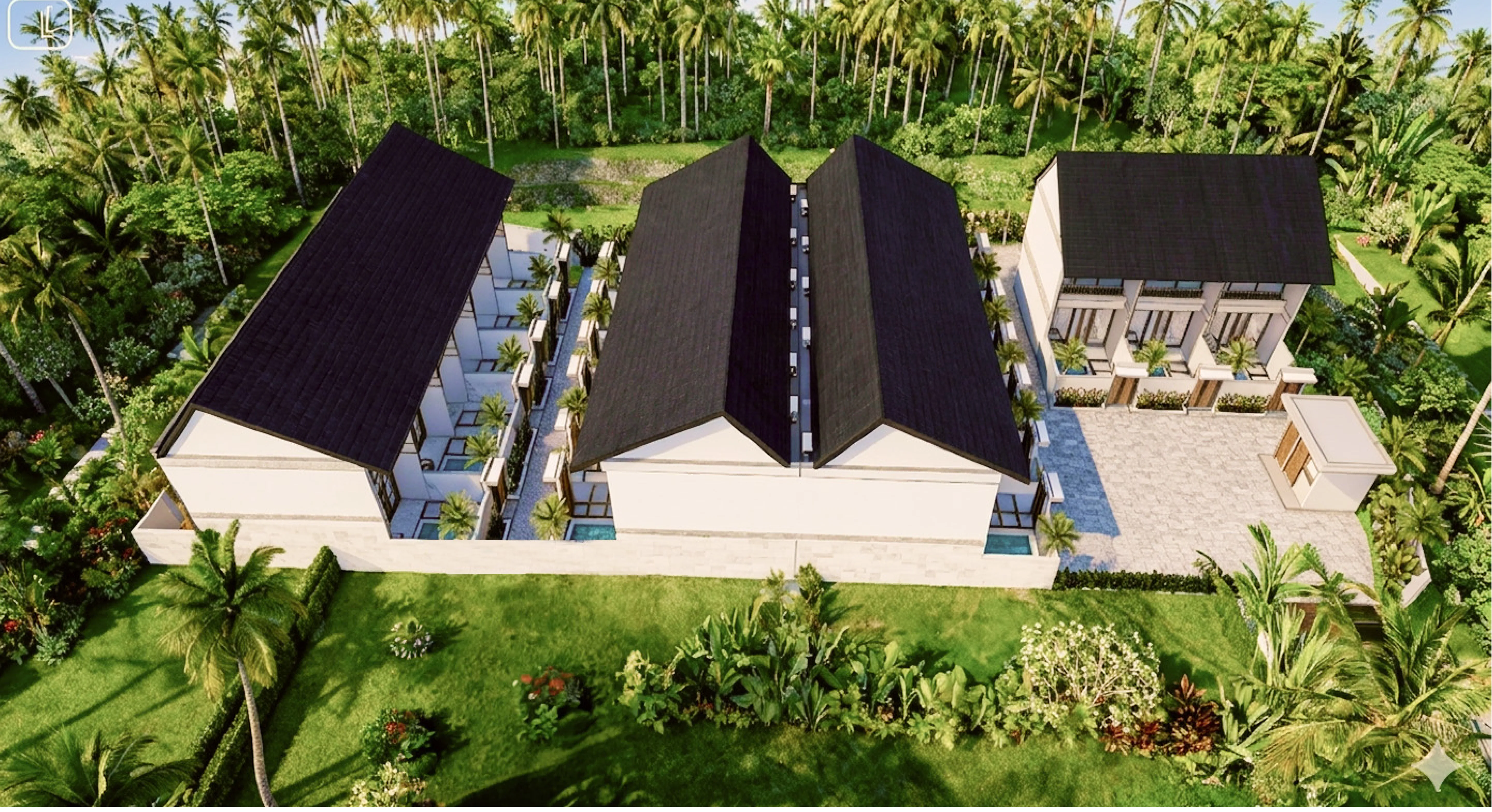 Calma Verde Villa aerial view